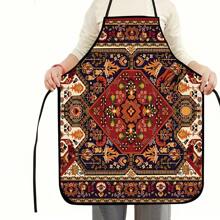 男女通用涤纶围裙 - 1 件 - 灵感设计 - 150g/M² 编织面料，带条纹复古图案，适合烹饪、烧烤、服务员、厨师