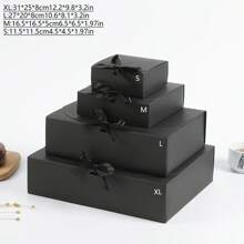 1pc Flip-Cover Kraft Paper Pastry Gift Box With Bowknot, Packaging Box Combo - Flip Bow Paper Box - View 13