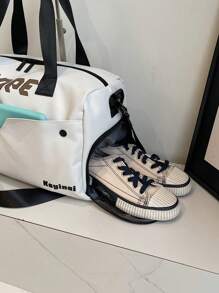 1pc Mini Travel Bag, Oxford Cloth Storage Bag, Men & Women Fitness Bag, Lightweight Travel Bag, Zipper Closure Storage Pouch, Business Trip Handbag, Outdoor Shoulder Bag