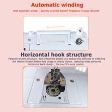 20 Stitches Electric Sewing Machine Household Double Thread Sewing Machine UK 220V - White - View 3