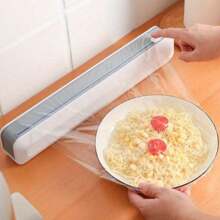 New Food Plastic Wrap Dispenser Cling Film Dispenser Cutter Saran Wrap Dispenser Aluminum Foil Parchment Paper Injector Kitchen Tool - White - View 4
