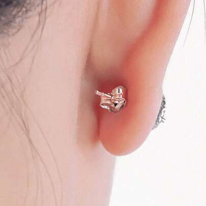 1 对防过敏耳塞 925 银耳环后盖替换件适合日常耳饰