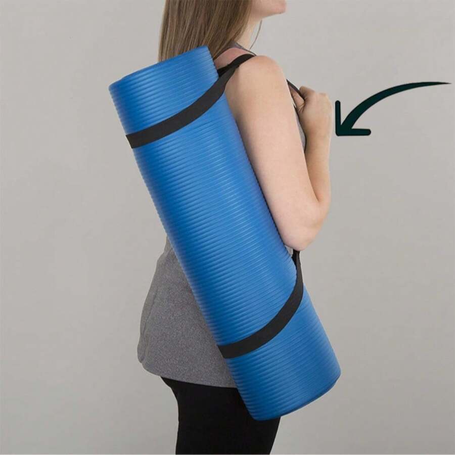 1pc Yoga Mat Strap, Yoga Mat Elastic Binding Strap, Yoga Mat Folding Elastic Band, Stretchy Storage Binding Rope, Convenient Yoga Bolster Carrying Handle, Shoulder Strap