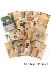 100 tờ giấy chất liệu retro, chủ đề buổi sáng và buổi tối của con người, chất liệu nền trang trí DIY cho lều ghép ảnh, giấy gói quà đa năng, quà tặng Ngày của Mẹ. - Nhiều màu - Xem 18