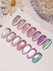 1 Bottle 10ml Satin Glass Bead Cat Eye Nail Gel, 9 Colors Cat Eye Gel, 2025 New, LED UV Nail Salon Gel, DIY Manicure Gift