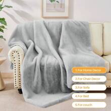 Couverture douillette, couverture en peluche moelleuse, couverture de canapé, couverture polaire, couverture de canapé en flanelle pour lit, canapé, chambre à coucher, bureau, couverture épaisse et chaude, super douce pour jeté de canapé. - Gris pâle - Voir 5