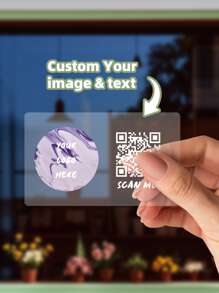1~100 piezas Pegatinas de logotipo y pegatinas de código QR - Pegatinas de logotipo rectangulares con un código QR - Pegatinas de agradecimiento por su pedido - Códigos de escaneo de redes sociales con cualquier diseño de imagen de logotipo de texto, pegatinas impermeables, multifuncionales, ajustables, ornamentales, reutilizables, exquisitas, adorables, de alta calidad, modernas, coloridas, cómodas, elegantes, personalizadas, únicas, regalos ideales para él, regalos ideales para ella, renovación del hogar, pegatinas personalizadas, ambiente cálido, gracia invernal, diseño elegante, organizador de viaje - Multicolor - Ver 4