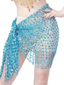 新款肚皮舞配饰亮片流苏肚皮舞臀巾女款肚皮舞腰带三角形/方形臀巾 - 彩色 - 查看 10