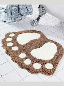 1pc Creative Shaped Foot Pad, Flat Non-Slip Absorbent Carpet For Entryway, Bedroom, Bathroom, Universal Washable Portable Floor Mat, Great Gift For Mother's Day, Birthday, Back To School, Graduation, Wedding Room Decor Bathroom Accessories