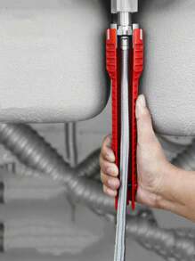 Herramienta de reparación de grifos 5 en 1 con llave de grifo, antideslizante, para instalación de tuberías en cocina y baño