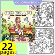 Comfort Girl Coloring Book, Suitable For Friends, Couples, And Family, Ideal For Ages 14+, Parties, Valentine's Day, Birthdays And Other Holidays. For Painting And Learning - White - View 2