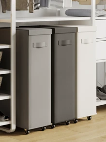 45L/60L/65L 可折叠洗衣篮带盖带轮 - 纤薄便携式脏衣篮，休闲风格带手柄，矩形收纳篮适用于各种房间类型