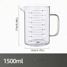 1 cốc đong thủy tinh borosilicate cao cấp, dày có tay cầm, thang đo trong suốt, dùng được trong lò vi sóng, thiết kế tối giản, dung tích lớn đựng sữa, bột mì, máy rửa chén, dễ vệ sinh - Nhiều màu - Xem 4