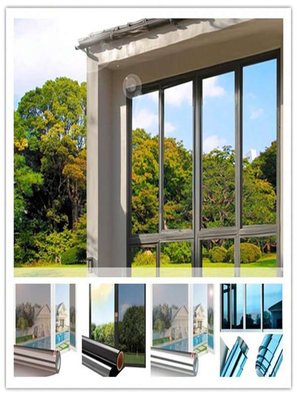 One-Way-Fensterfolie, entfernbare reflektierende wärmeblockierende und UV-schützende Fensterfolie für Glas-Türen und Fenster, Spiegelfolie für Zuhause und Büro