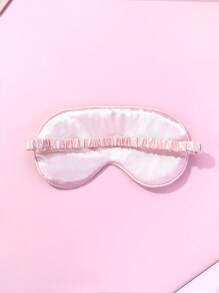 1pc Pink Satin Leopard Print Digital Sleeping Eye Mask, Silky Smooth And Comfortable, A Good Sleep Aid