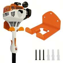 1pc Modern Metal Wall Mounted Tool Organizer Rack, Suitable For Garden Trimmers, Space-Saving Wall-Mounted Storage Rack With Screws And Expansion Bolts, Perfect For Lawn And Hedge Trimmers, Lawnmowers And Pruners In Garden And Garage - Matte Black Finish, Single Shelf, Home Decor Theme, Multi-Function Installation, No Power Required, Floating Brackets, Floating Shelf