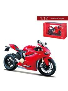 Burago 1:12 DUCATI 1199 PANIGALE Motorcycle Model With Base Motorcycle Racing Collection Desktop Ornaments New Year Birthday Christmas Gift For Kids