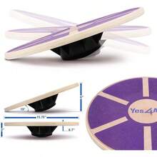 Tabla de Equilibrio de Madera Versátil, Entrenador para Terapia Física, Escritorio de Pie y Entrenamiento de Núcleo con Estabilidad en Ejercicios - E. Tabla de equilibrio de madera, color morado - Ver 6