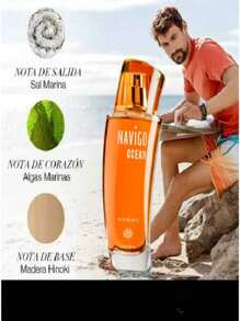 Jafra NAVIGO OCEAN, Agua de tocador, al esencia del océano para ella y para él - Naranja /él - Ver 2