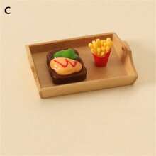 1 set de mini plateaux réalistes de frites et de hamburgers, jouet alimentaire créatif, accessoire de photographie pour la maison