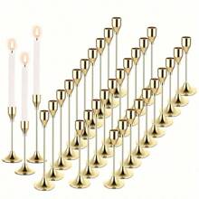 Juego de candelabros de metal: Candelabros de metal elegantes para mesa, lacados, con tema romántico, adecuados para festivales, Pascua, centros de mesa de bodas, eventos, fiestas, cumpleaños y decoración del hogar (velas no incluidas) - Regalo para graduación