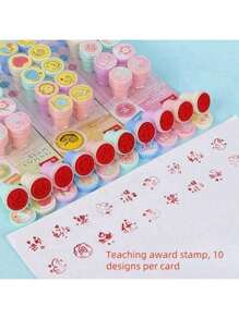1pc/ Cartoon Reward Seal Teacher Encouragement Gift Teacher Grading Homework Comment Seal - Multicolor - View 11