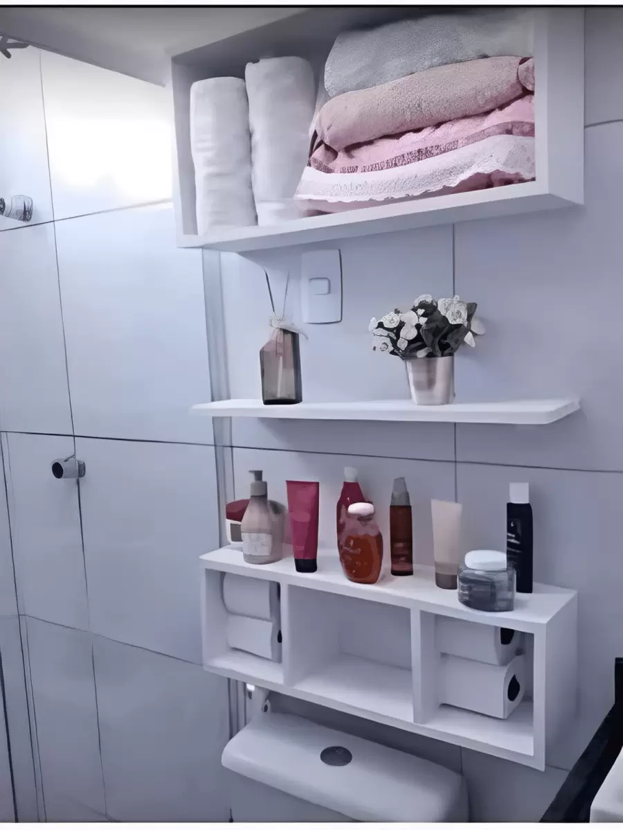 Bathroom Shelf And Niche Kit 50CM - 3 Piece Kit - trắng - Xem 1