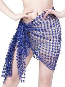 新款肚皮舞配饰亮片流苏肚皮舞臀巾女款肚皮舞腰带三角形/方形臀巾 - 彩色 - 查看 23