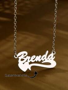 A Personalized Necklace, Custom Heart Name Pendant Necklace - Elegant Heart And Swirl Design, Personalized Fashion Jewelry For Girl, Perfect For Birthdays, Anniversaries And Party Gifts - Multicolor - View 5