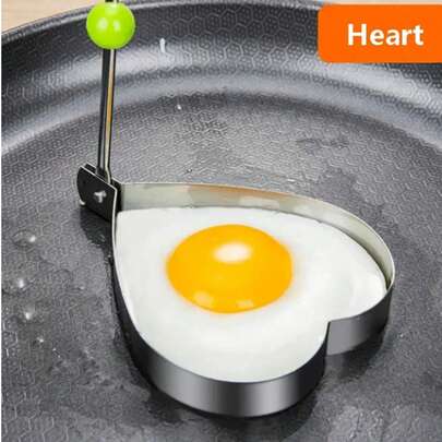 不锈钢煎蛋模具，煎饼和鸡蛋形状的烹饪和装饰用具，厨房配件，鸡蛋圈模具，煎蛋模具，DIY煎蛋模具，早餐好帮手，情人节、母亲节、父亲节礼物