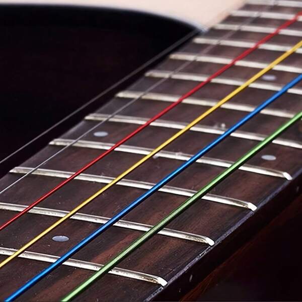 Juego de 6 cuerdas de guitarra acústica multicolor arcoíris para guitarra acústica folk y clásica, cuerdas E-A