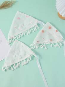 1pc Lace Triangular Headscarf, Women Veil Mesh Bandana Head Wrap - Multicolor - View 1