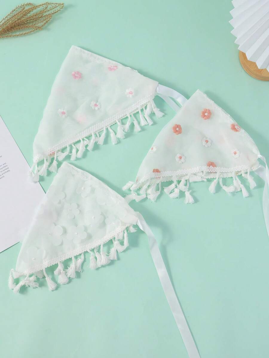 1pc Lace Triangular Headscarf, Women Veil Mesh Bandana Head Wrap - Multicolor - View 1