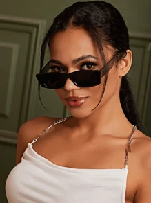 1/2pcs Women Plastic Geometric Small Frame Classic Elegant Modern Simple Style Fashion Glasses For Street-Photography Tropical Beach Vacay Appointment Outfits Accessories Suitable For All Face Shapes For Summer Beach Vacation,Outdoor,Travel ,Back To School,Preppy Style,School Look