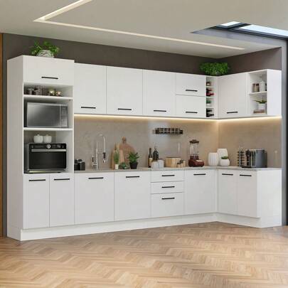  Mueble De Cocina De Esquina 499cm Agata Madesa 01 Blanco