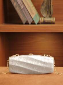 Women Evening Clutch Bag Bridal Wedding Unique Button Rope Shape Acrylic Bag Personalized Features Snake Head Buckle Hardware For Women Prom With Detachable Metal Chain For Wedding And Party Shoulder Bag Women Clutch Purses For Ladies Handheld Evening Bag Versatile Cocktail Party New Wallet Banquet Bag - Multicolor - View 2