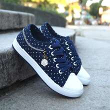 Women's Summer Denim Mesh Flat Shoes - Hollow-Out Design For Breathable Comfort - 藏蓝色 - 查看 6