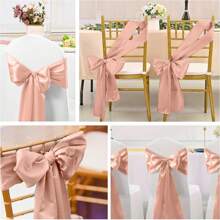 8/12/16/24 chiếc Dây thắt ghế vàng hồng, 6,69*108,27 inch, Thích hợp cho đám cưới, tiệc tùng, tiệc chiêu đãi, sinh nhật, tiệc chiêu đãi, trang trí ghế sự kiện khách sạn - màu đặc - Xem 7