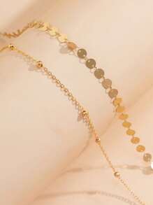 2pcs Gold Sequin Waist Chain Jewelry Waist Belts, Ideal To Pair With Pants