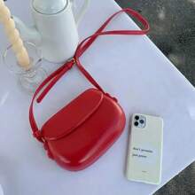 2024 Flap Crossbody Bags Women Mini PU Leather Shoulder Purses And Handbags For Girls Ladies Phone Simple Solid Designer Bag - Yellow - View 8