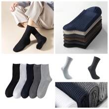 5 Pairs Men's Casual Business & Sports Crew Socks' - Multicolor - View 1