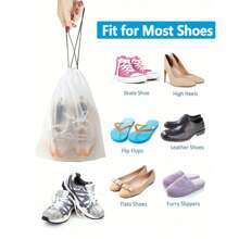 1/5/10 pezzi di borse portascarpe trasparenti con lacci, borse portatili e impermeabili per riporre le scarpe, organizers multifunzione per i viaggi, unisex