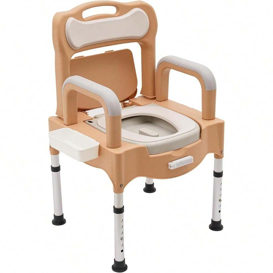 HOHOBLA Portable Toilet Chair, PP Bedside Commodes Chair, 21.26 * 19.69 * 32.68In Height Adjustable Commode Toilet, Adult Potty Chair For Elderly, Disabled, Pregnant Women, Up To 550 Lbs (Khaki) - Khaki - View 1