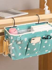 Bedside Organizer - Hanging Bedside Storage Basket With Large Pockets And Hooks, Canvas Multi-Function Organizer For Bunk Beds, Dorm Rooms, Hospital Beds, And Small Apartment - Multicolor - View 5