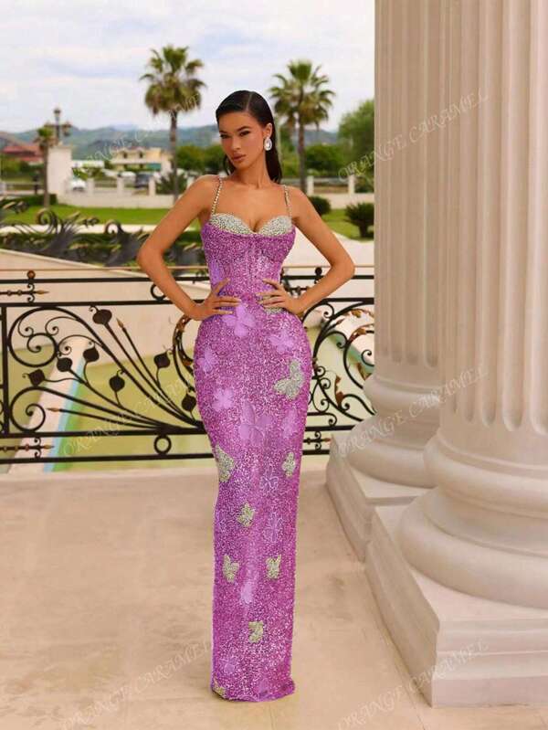 Luxury Glamorous Sequin Sexy Evening Dress For Women, Formal, Party Dress, Gown, For Wedding Guest