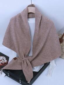 1buc eșarfă triunghiulară, ocazională, ușoară, coreeană, în amestec de lână, cu mai multe uzuri, încalzitoare pentru gât, culoare solidă, potrivită pentru toate anotimpurile