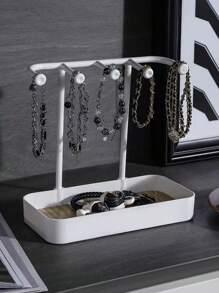 1pc Jewelry Display Stand, Desktop Makeup Vanity Hanging Earring Necklace Bracelet Ring Rack, Entryway Key Holder & Organizer Tray For Jewelry Accessories Back To School
