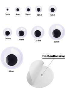 30pcs/100pcs Self-Adhesive Googly Eyes, Suitable For DIY Crafts And Party Decorations - Black And White, Easy To Use, Decorative Plastic Material, No Electricity Required