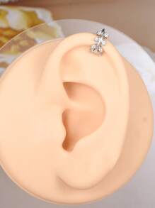 Classic Ear Cuff For Women Non Piercing Ear Clip Silvery Golden Stainless Steel Ear Cuffs With Chain Fake Earring Ear Cuff For Non Pierced Ears Clip On Cartilage Earring Lightweight