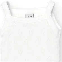 Babidu Body pour bébé avec fines bretelles, motif cœurs ajourés, 100% coton fabriqué en Espagne par Babidu | Body de haute qualité pour enfants, doux et respirant
